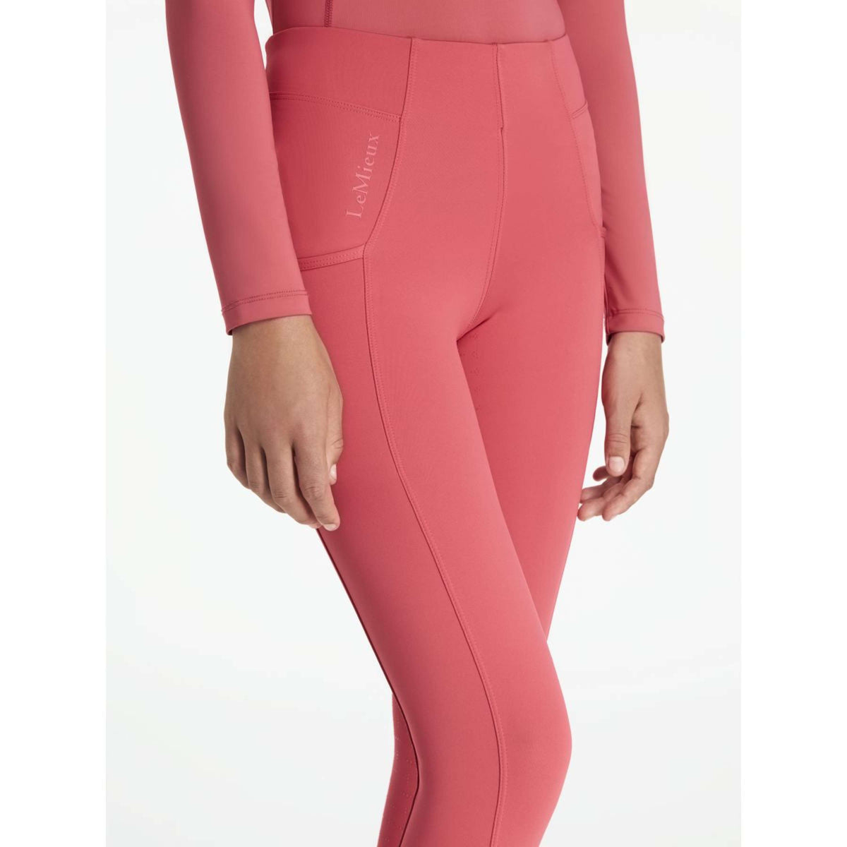 LeMieux Legging de Equitación Young Rider Orla Full Grip Cranberry