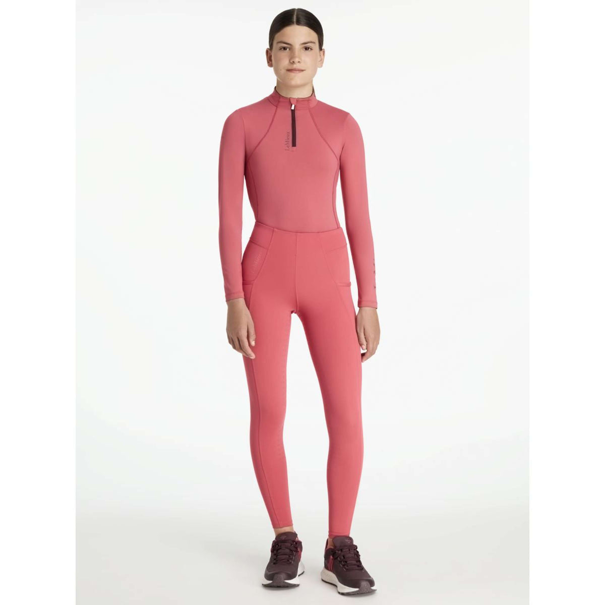 LeMieux Legging de Equitación Young Rider Orla Full Grip Cranberry