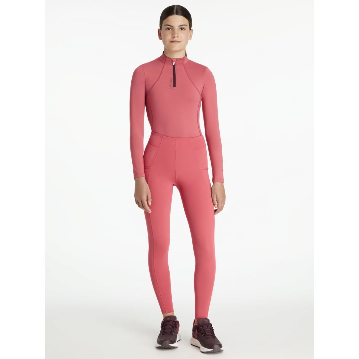 LeMieux Legging de Equitación Young Rider Orla Full Grip Cranberry