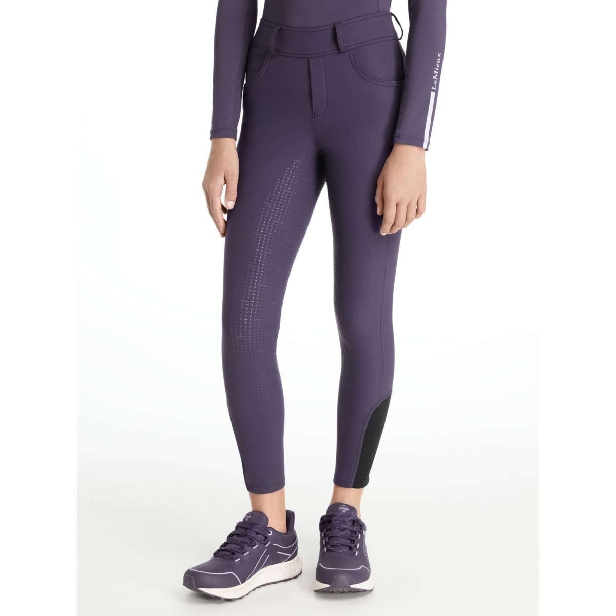 LeMieux Legging de Equitación Young Rider Ella Brushed Full Grip Juniper