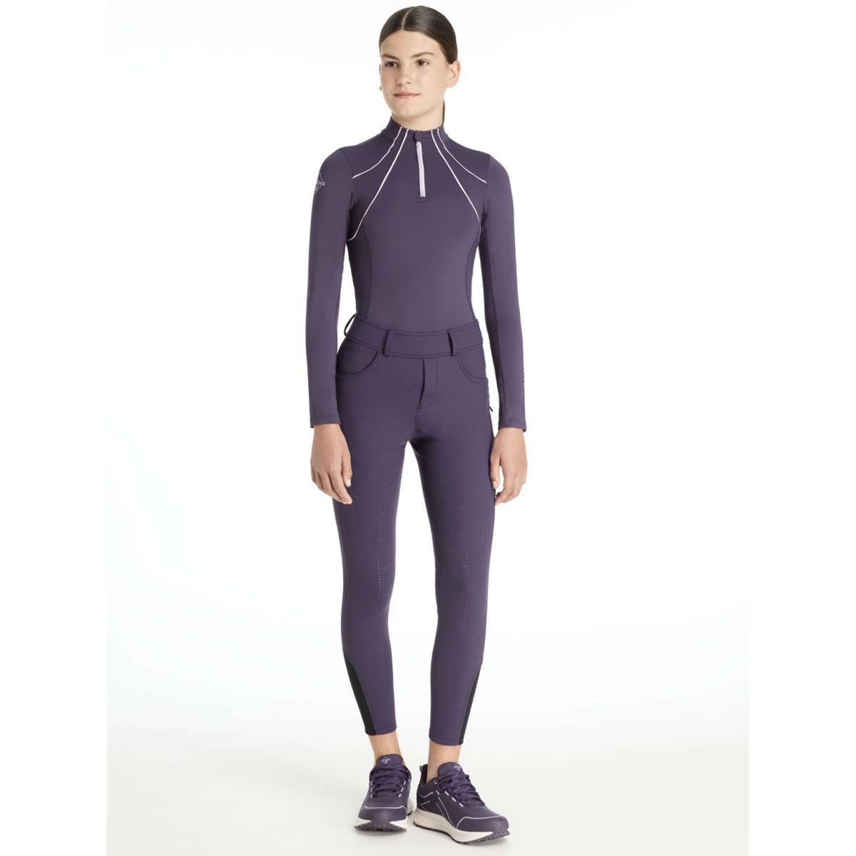 LeMieux Legging de Equitación Young Rider Ella Brushed Full Grip Juniper