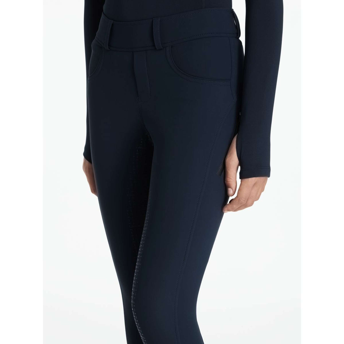 LeMieux Legging de Equitación Young Rider Ella Brushed Full Grip Navy