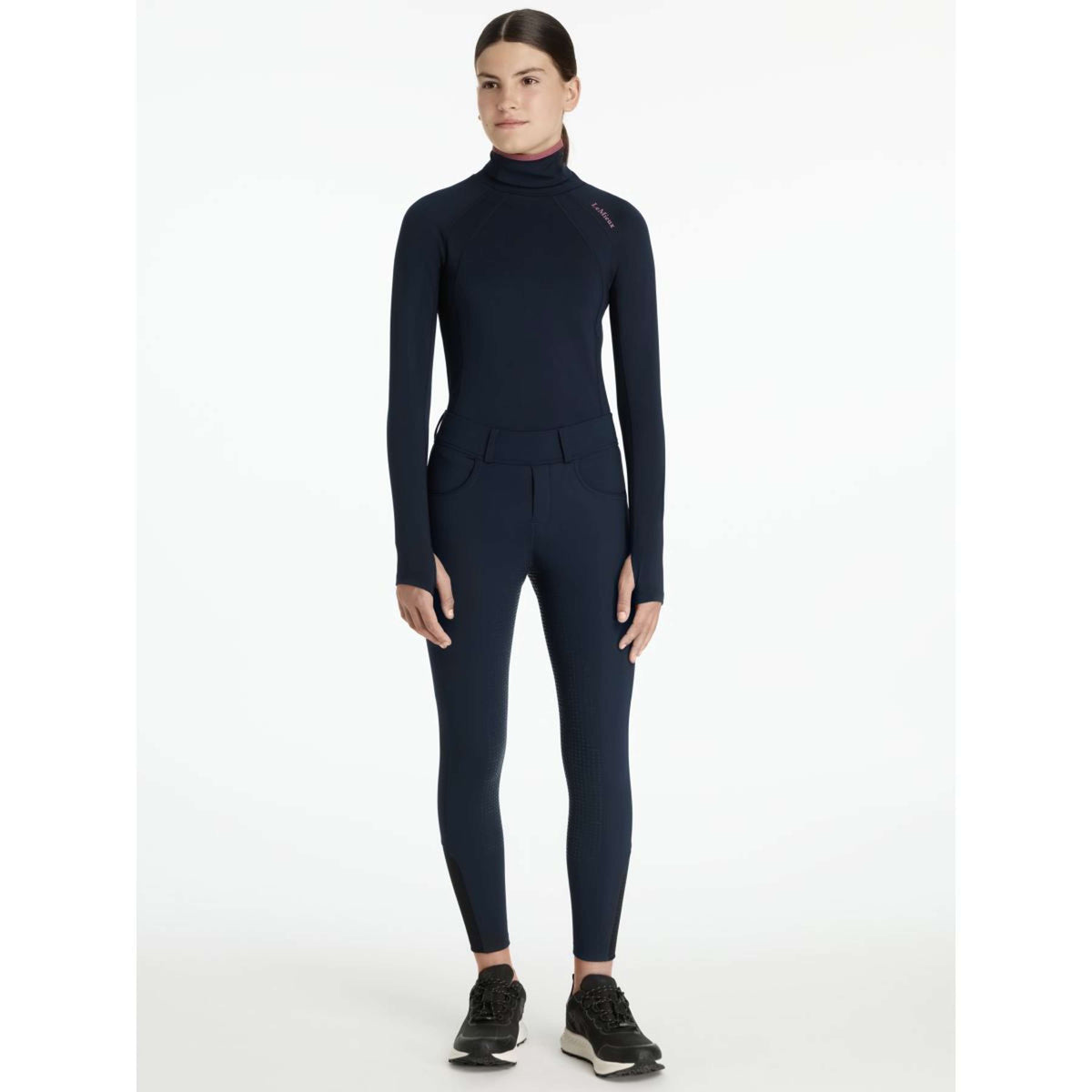 LeMieux Legging de Equitación Young Rider Ella Brushed Full Grip Navy