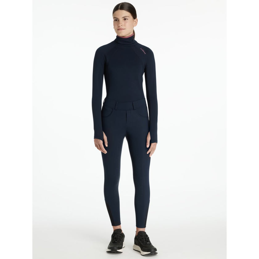 LeMieux Legging de Equitación Young Rider Ella Brushed Full Grip Navy