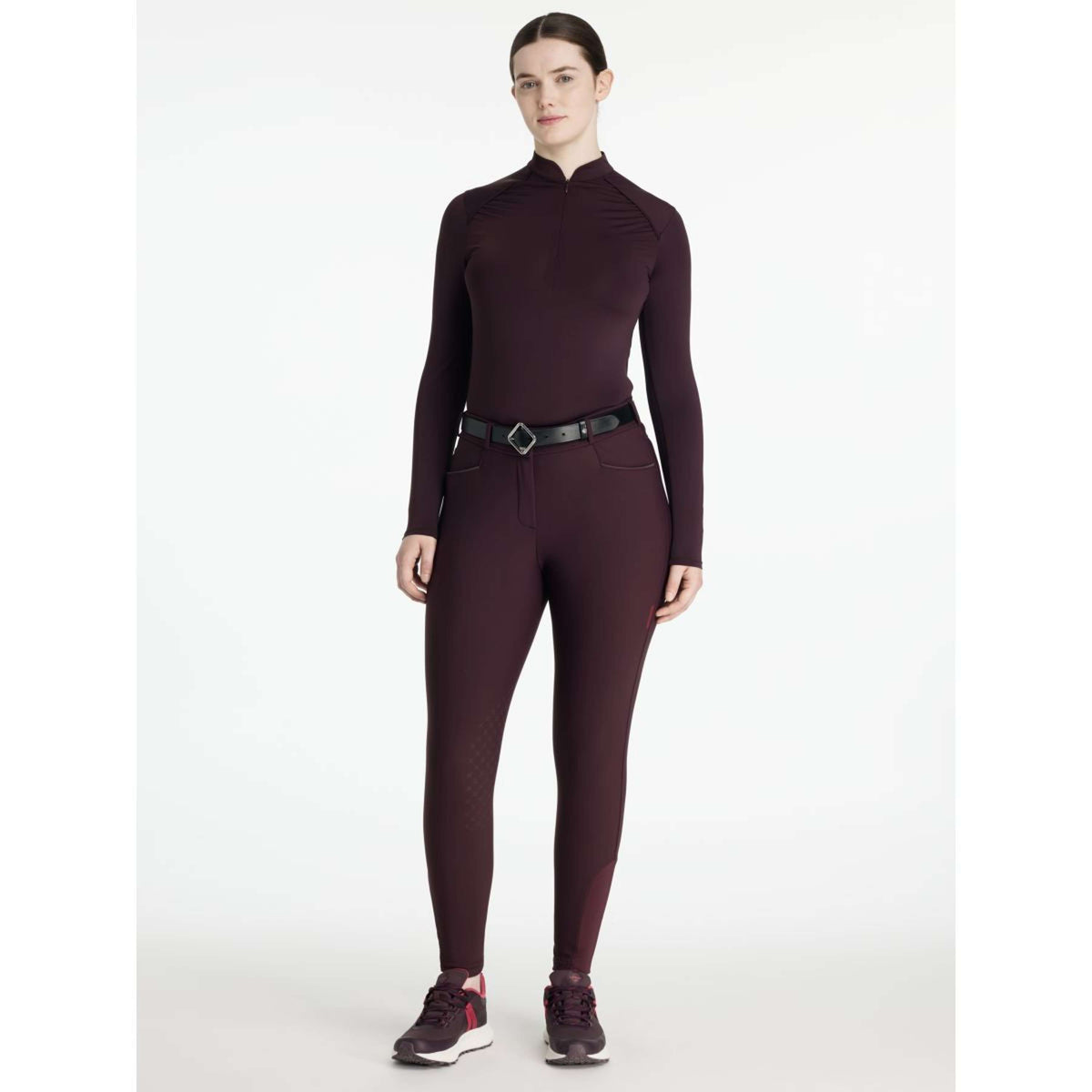 LeMieux Pantalón de Equitación Isabelle Full Grip Color ES: Ciruela