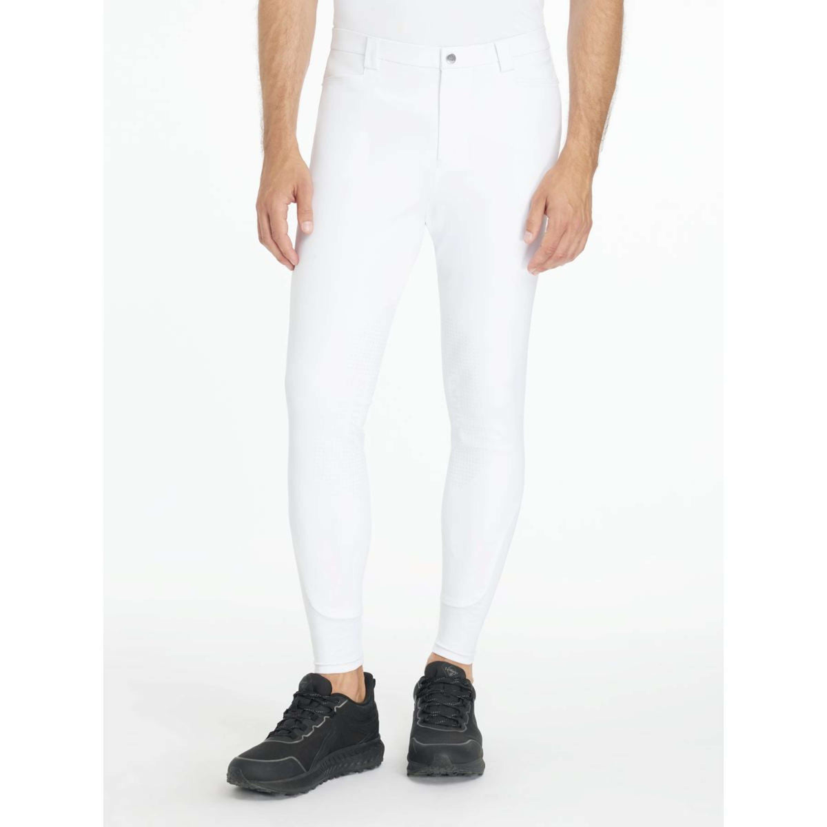 LeMieux Pantalón de Equitación Sports Knee Grip Hombres Blanco