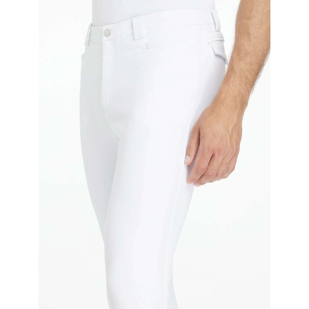 LeMieux Pantalón de Equitación Sports Knee Grip Hombres Blanco