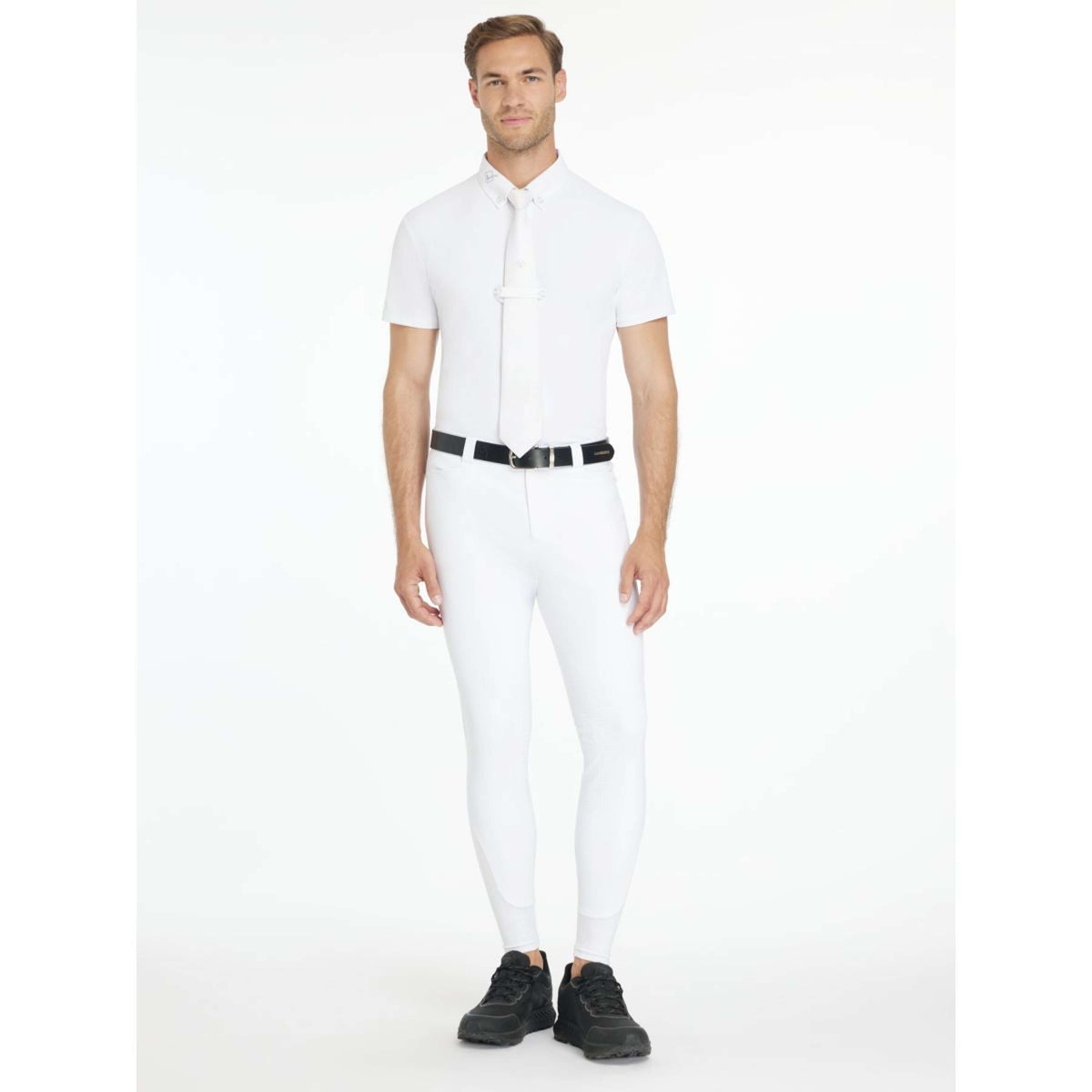LeMieux Pantalón de Equitación Sports Knee Grip Hombres Blanco