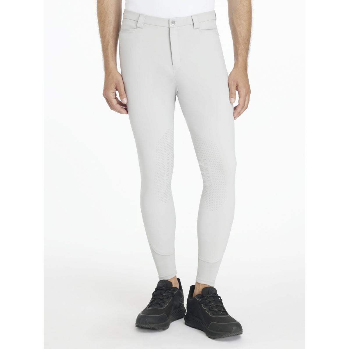 LeMieux Pantalón de Equitación Sports Knee Grip Hombres Gris claro