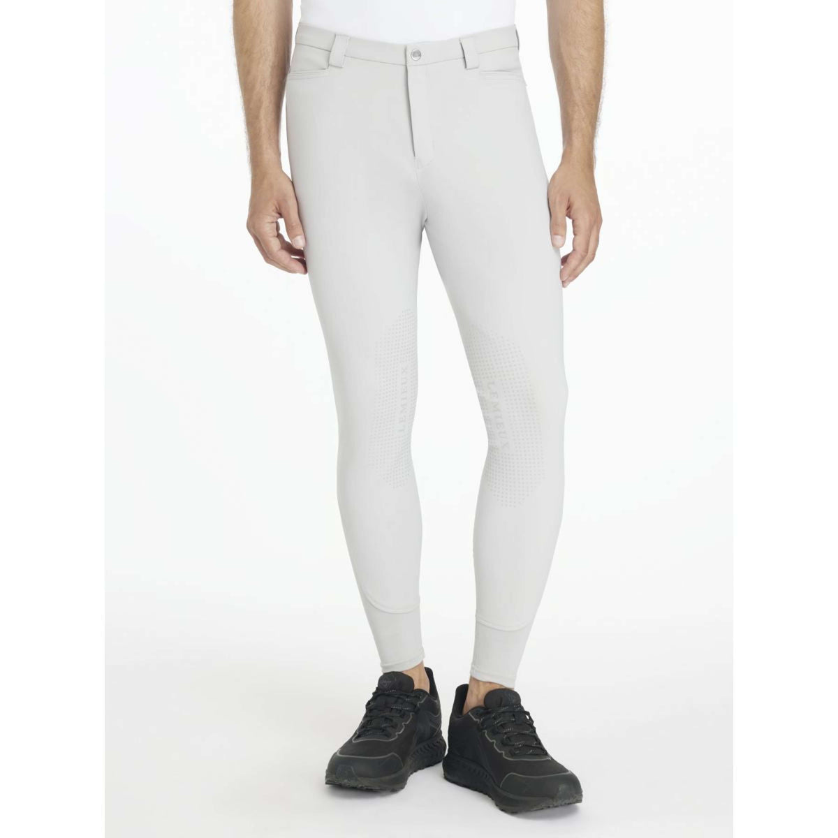 LeMieux Pantalón de Equitación Sports Knee Grip Hombres Gris claro