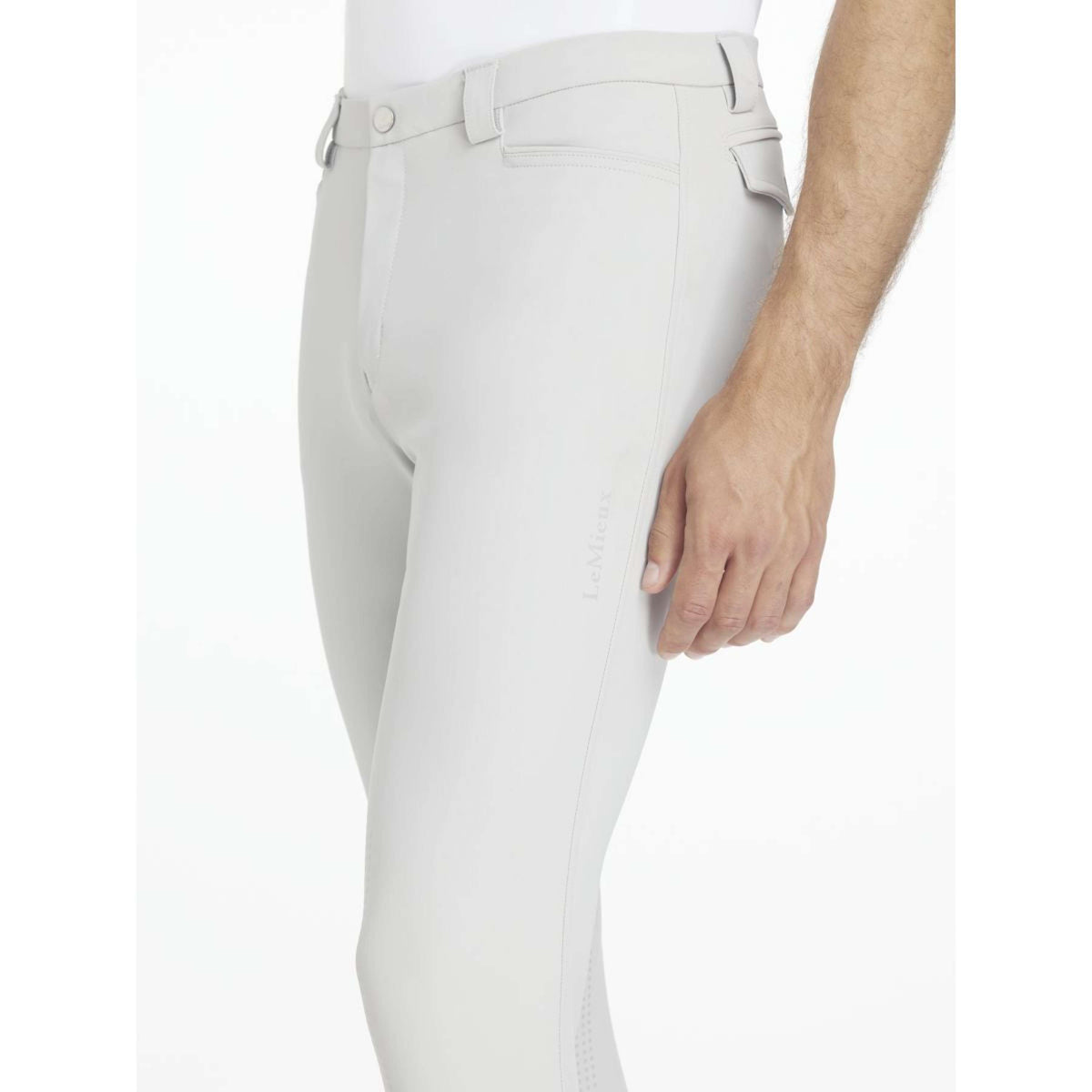LeMieux Pantalón de Equitación Sports Knee Grip Hombres Gris claro