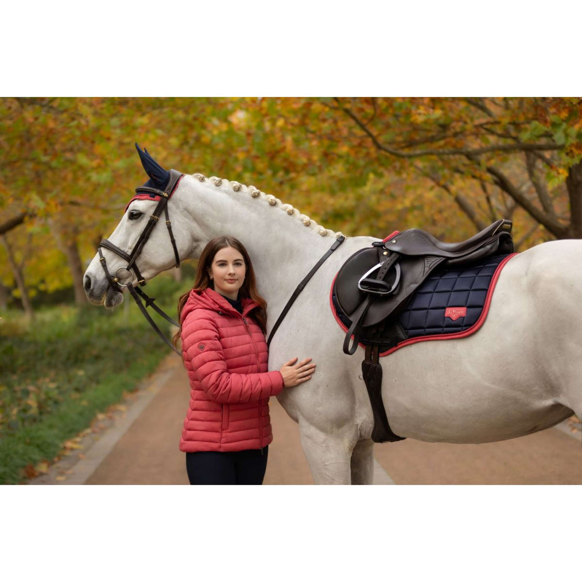 LeMieux Mantilla Loire Classic saltando Navy/Cranberry