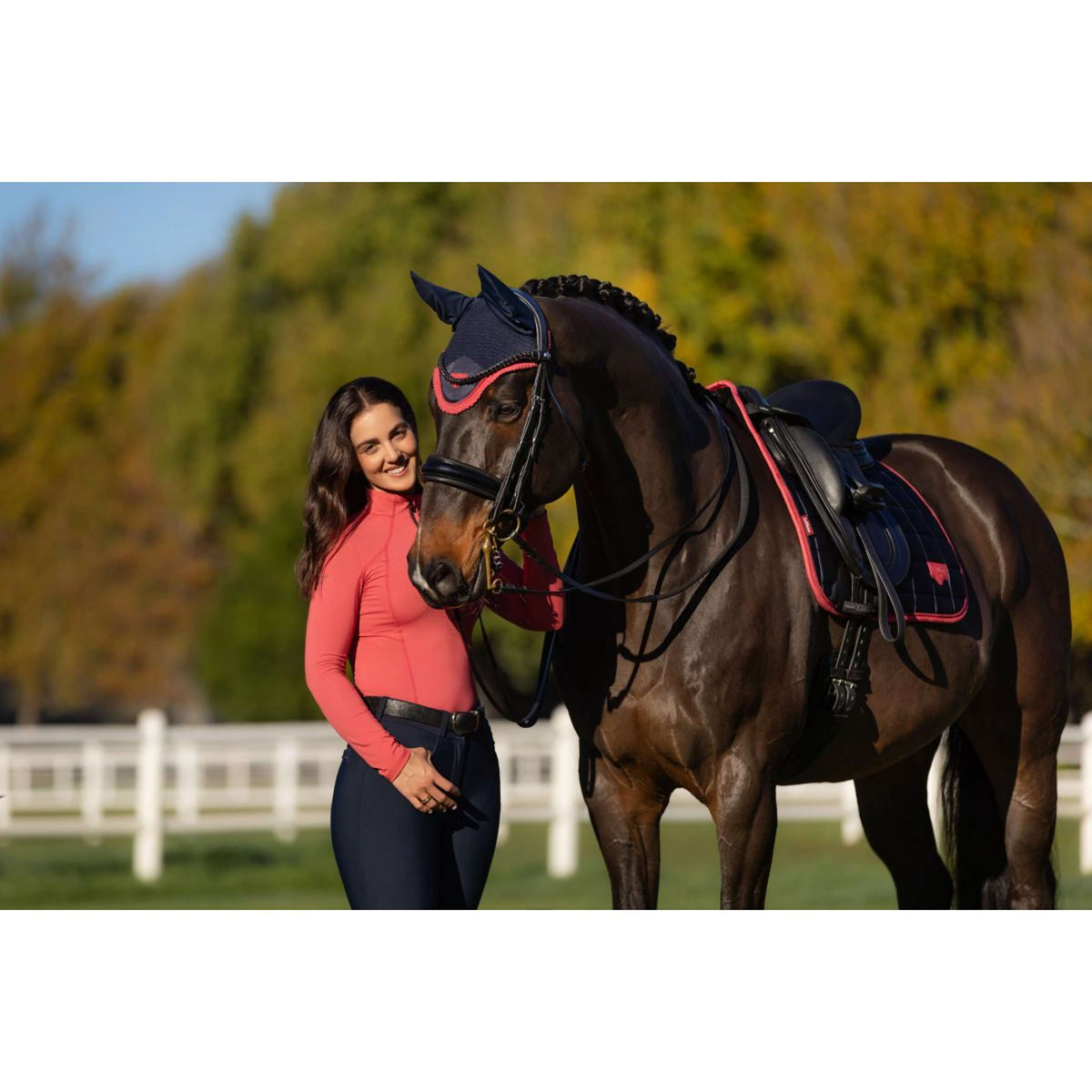 LeMieux Mantilla Loire Classic Doma clásica Navy/Cranberry