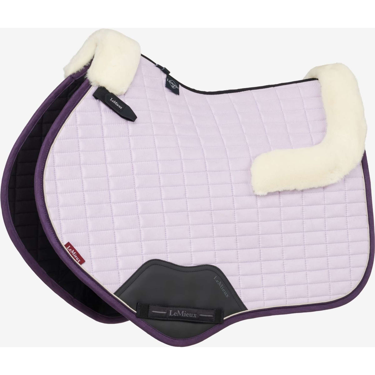 LeMieux Mantilla Merino Suede saltando Lilac