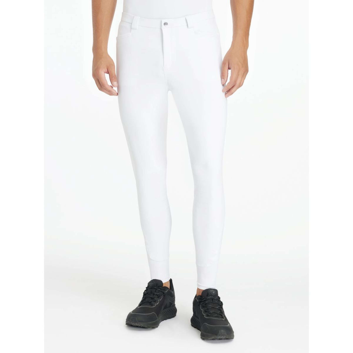 LeMieux Pantalón de Equitación Sports Full Grip Hombres Blanco