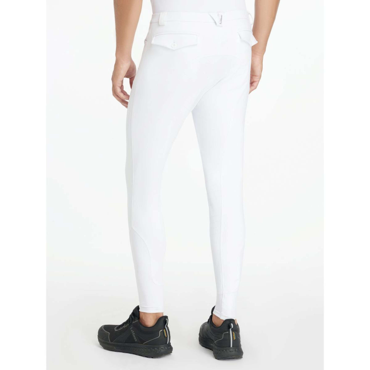 LeMieux Pantalón de Equitación Sports Full Grip Hombres Blanco