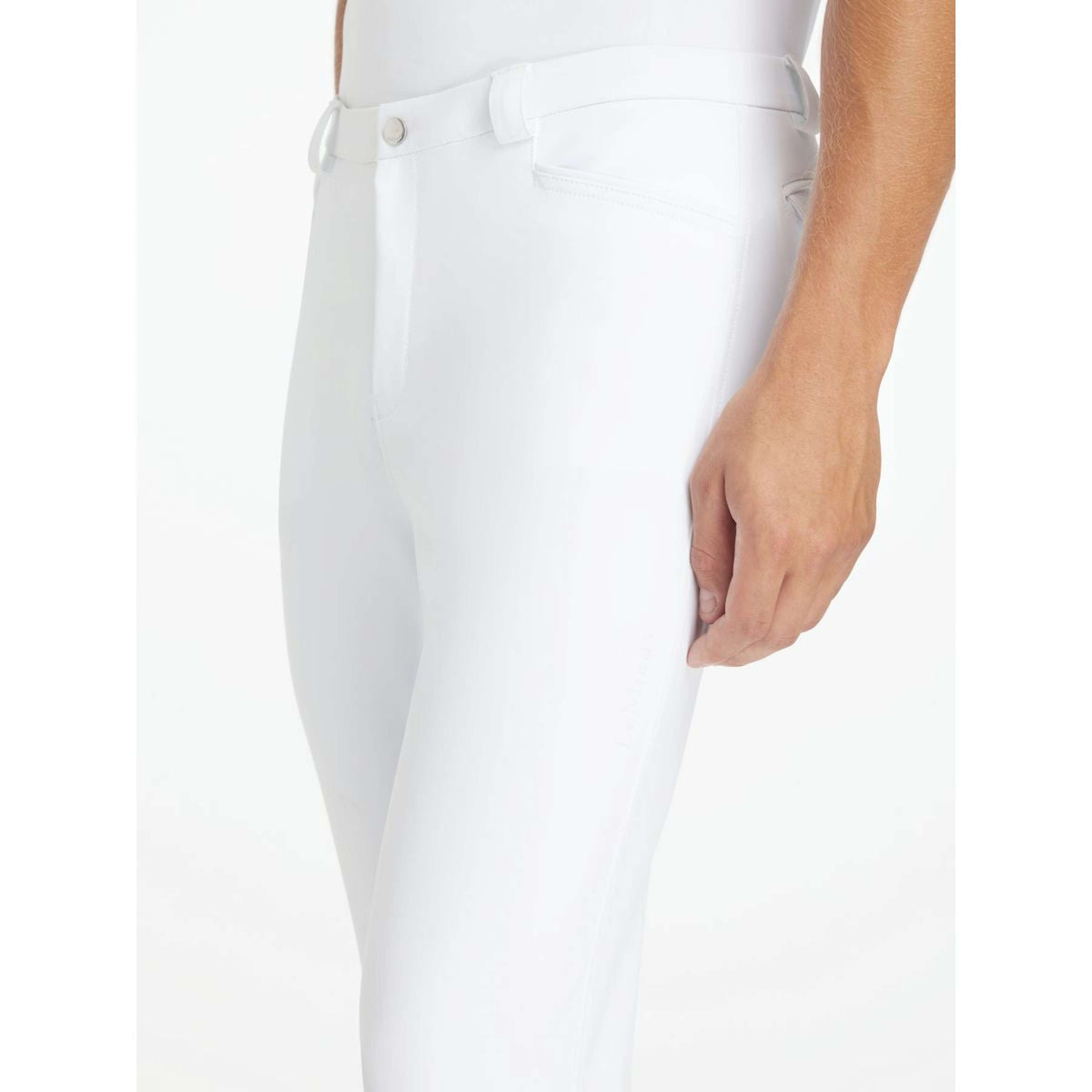 LeMieux Pantalón de Equitación Sports Full Grip Hombres Blanco