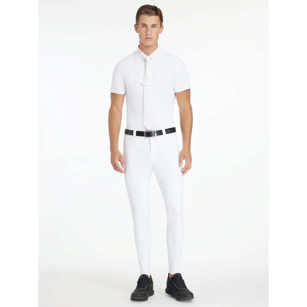 LeMieux Pantalón de Equitación Sports Full Grip Hombres Blanco