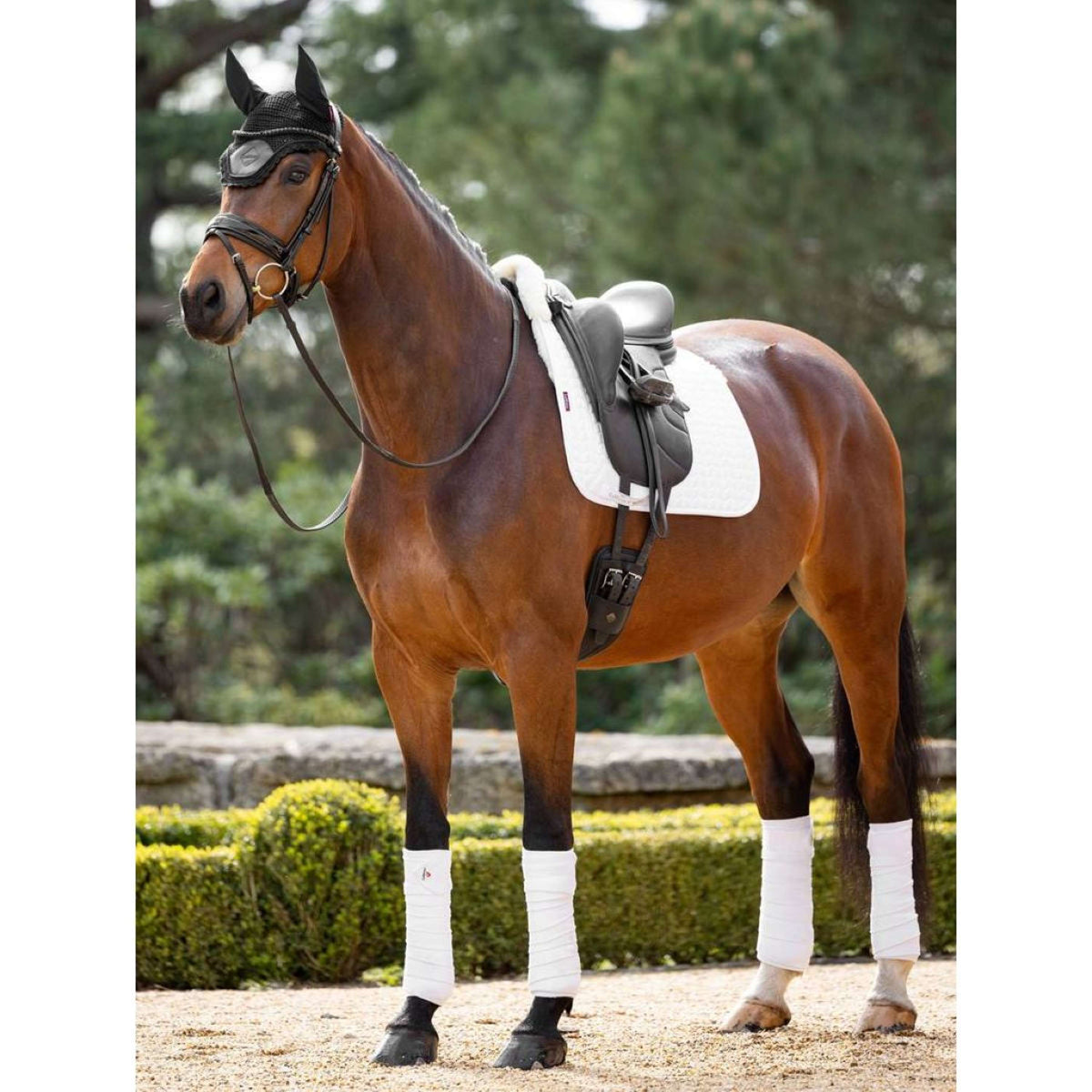 LeMieux Mantilla ProLambs Square Half Lined Doma clásica Wit/Natural
