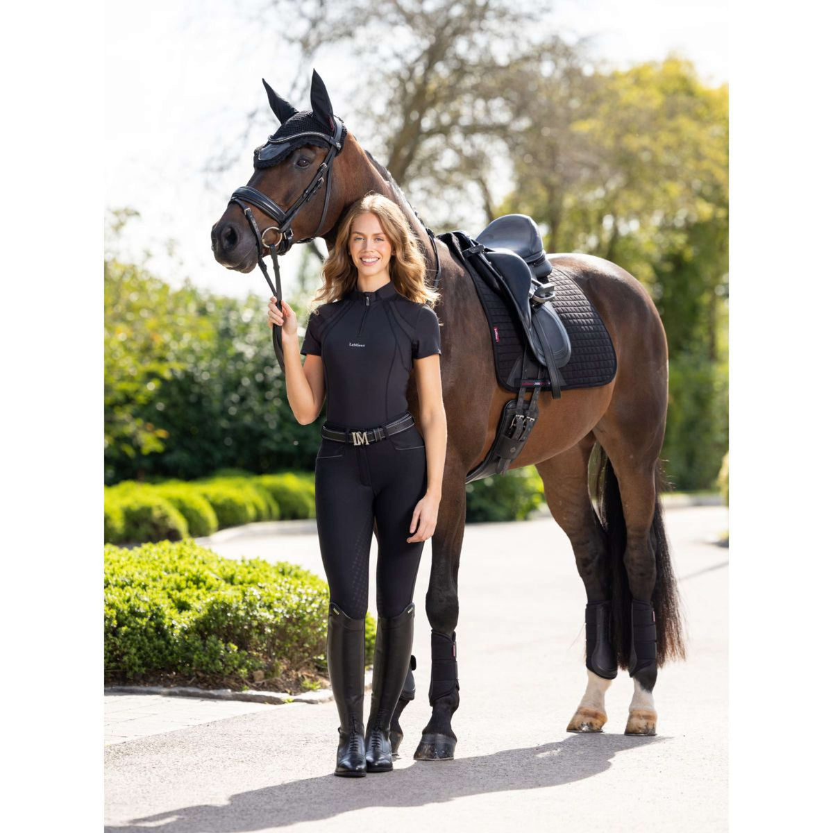 LeMieux Baselayer Mia Mesh Mangas Cortas Negro