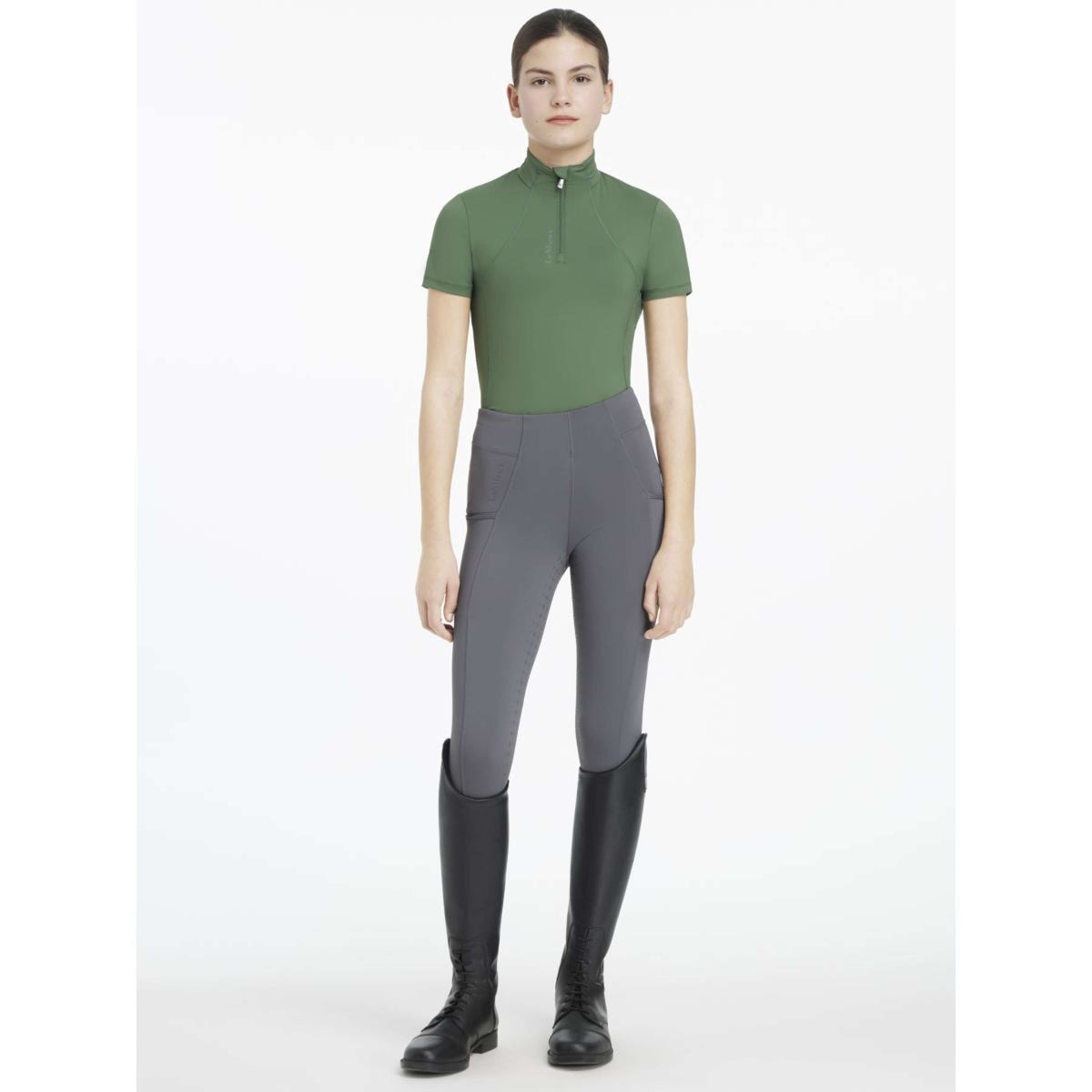 LeMieux Baselayer Young Rider Classique Mangas Cortas Hunter Green