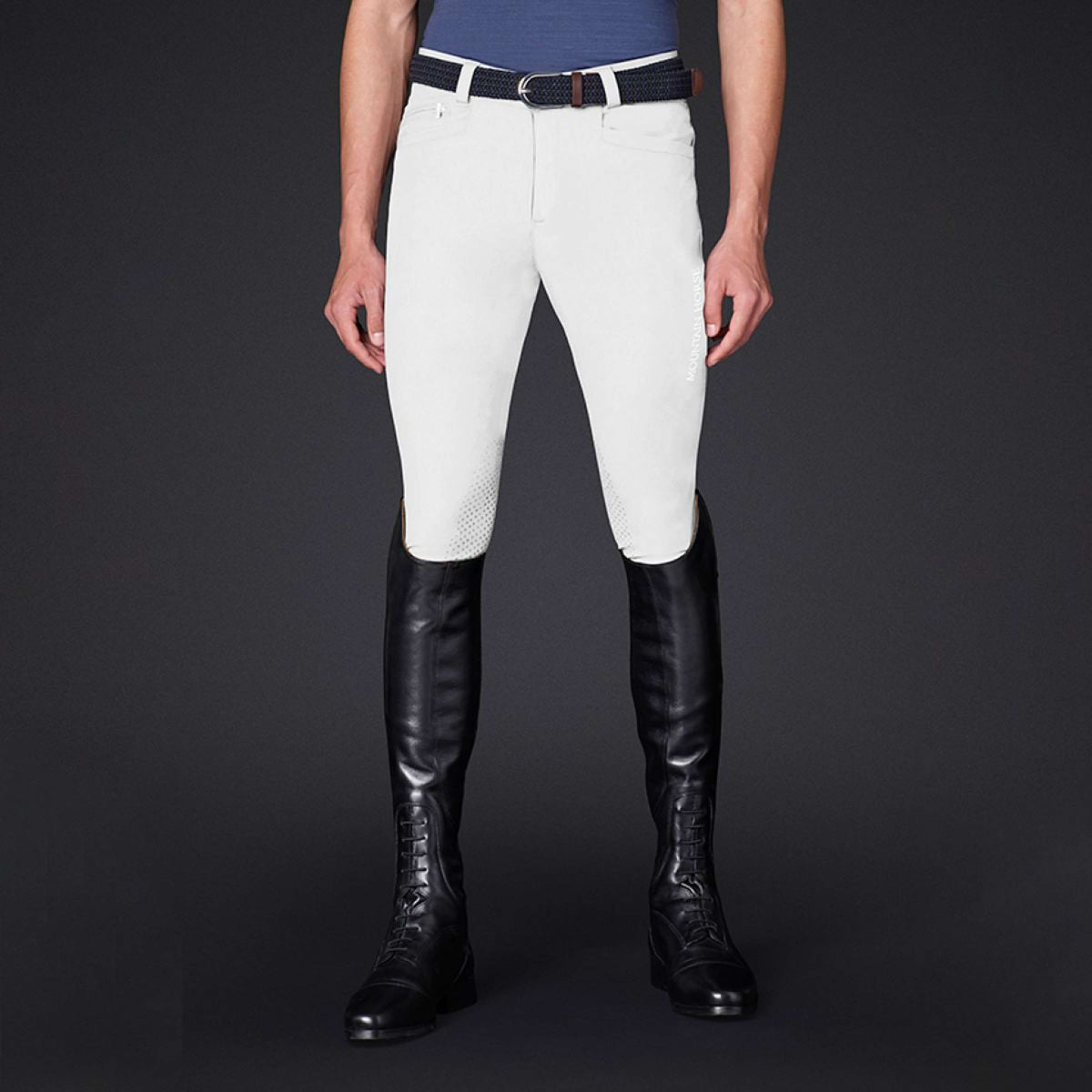 Mountain Horse Pantalón de Equitación Robin Knee Grip Hombres Blanco