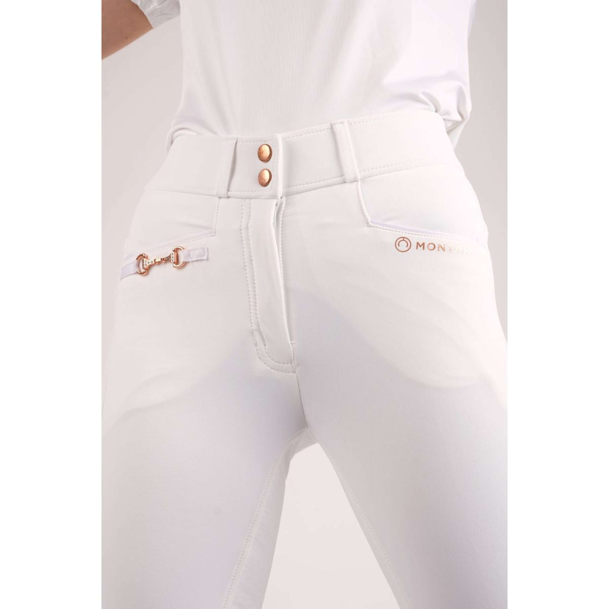 Montar Pantalones Molly Rosegold Highwaist FullGrip Blanco