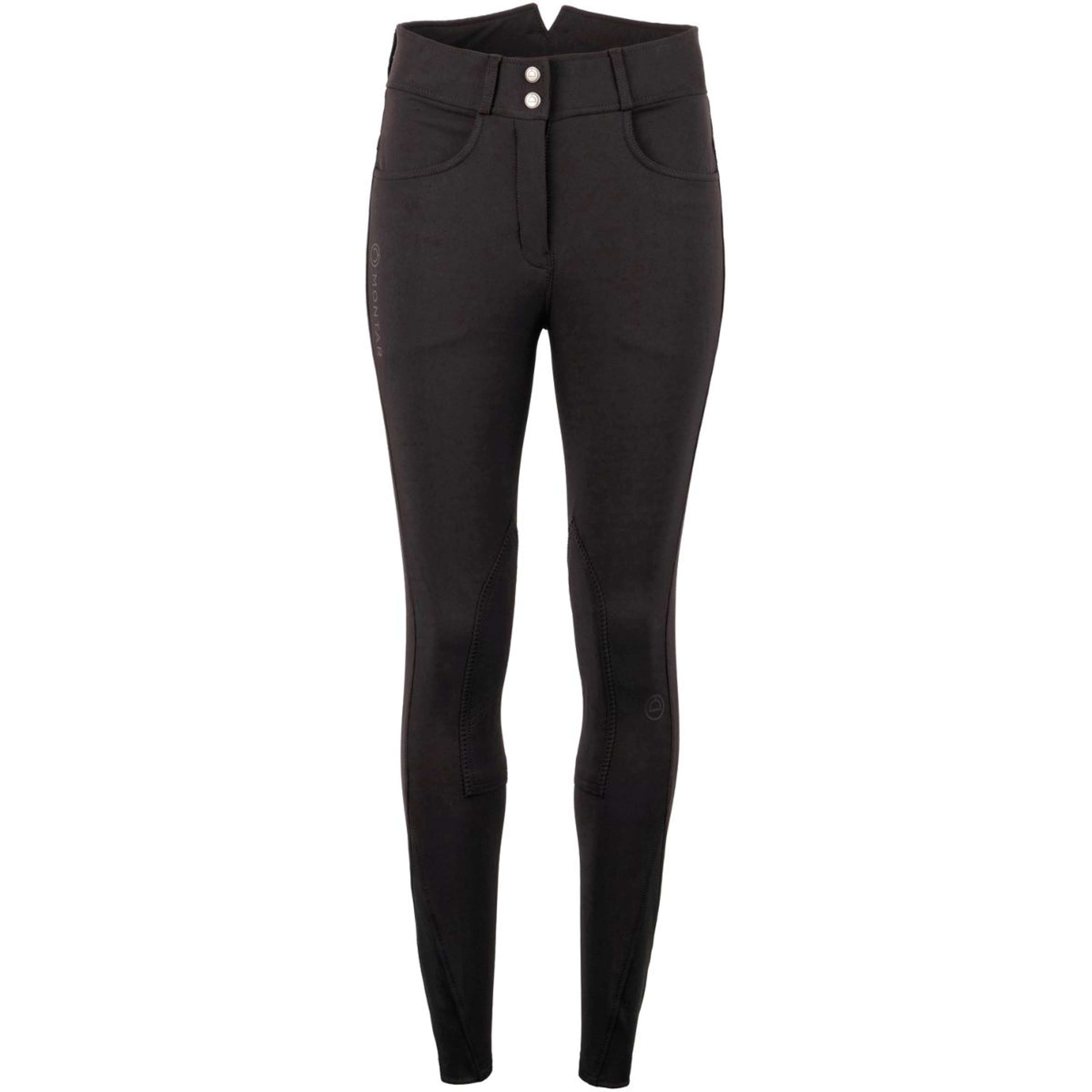 Montar Pantalón de Equitación Highwaist Agarre de Rodilla Negro