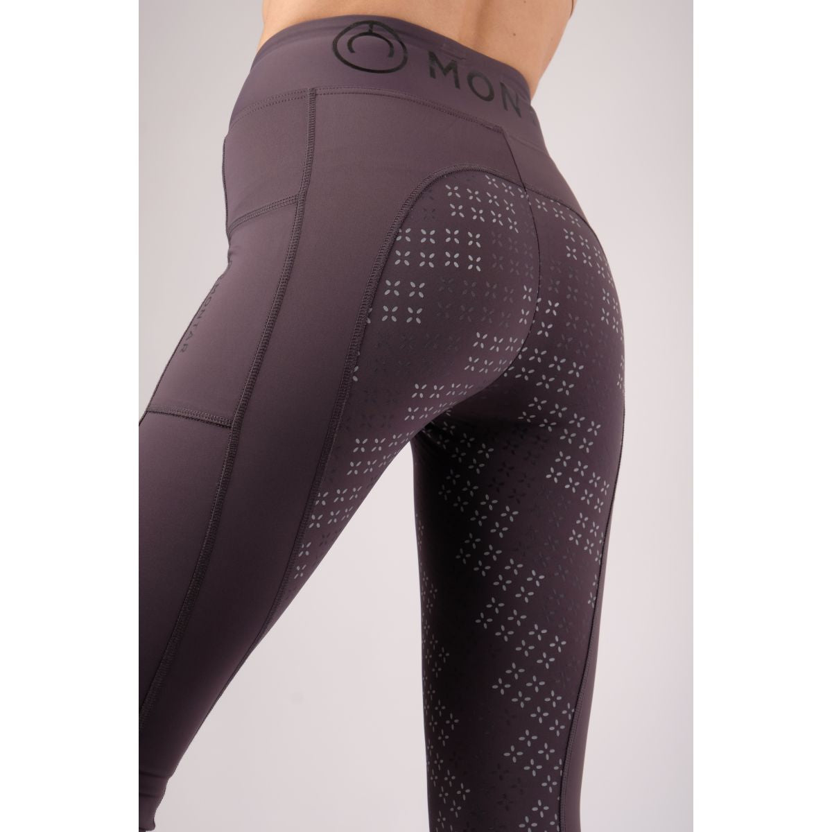 Montar Legging de Equitación Selena Pull On FullGrip Gris