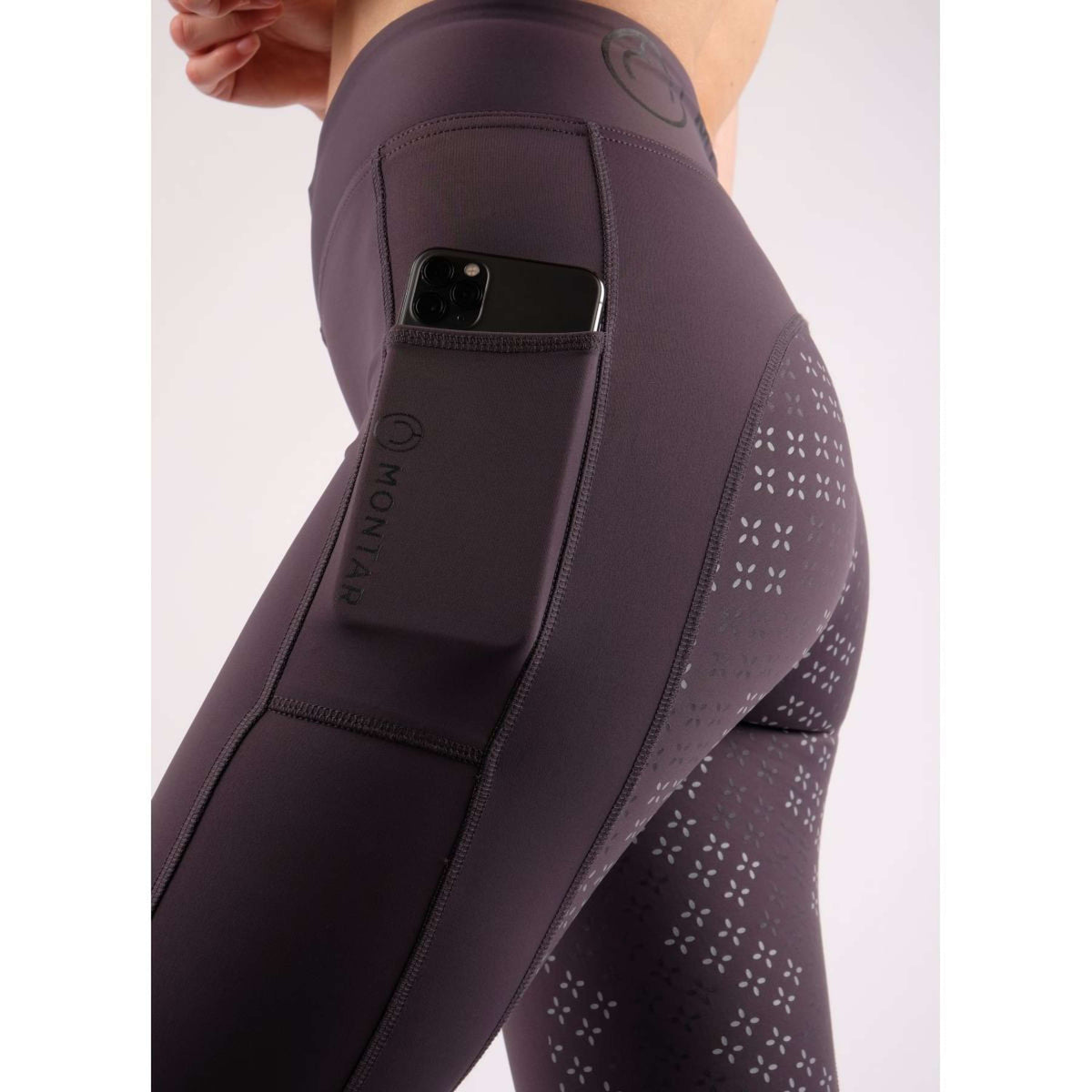 Montar Legging de Equitación Selena Pull On FullGrip Gris