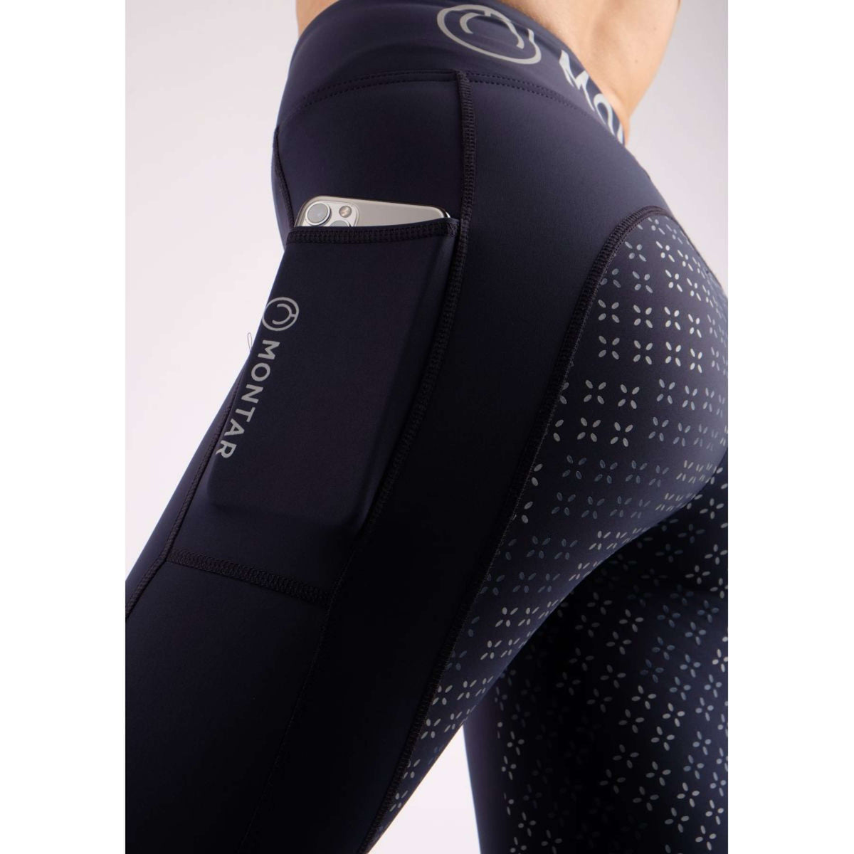 Montar Legging de Equitación Selena Pull On Junior FullGrip Navy