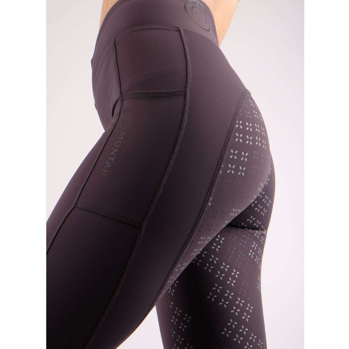 Montar Legging de Equitación Selena Pull On FullGrip Gris