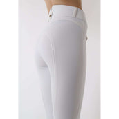 Montar Pantalón de Equitación Molly Gold Highwaist Full Grip Blanco