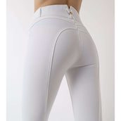 Montar Pantalón de Equitación Molly Gold Highwaist Full Grip Blanco