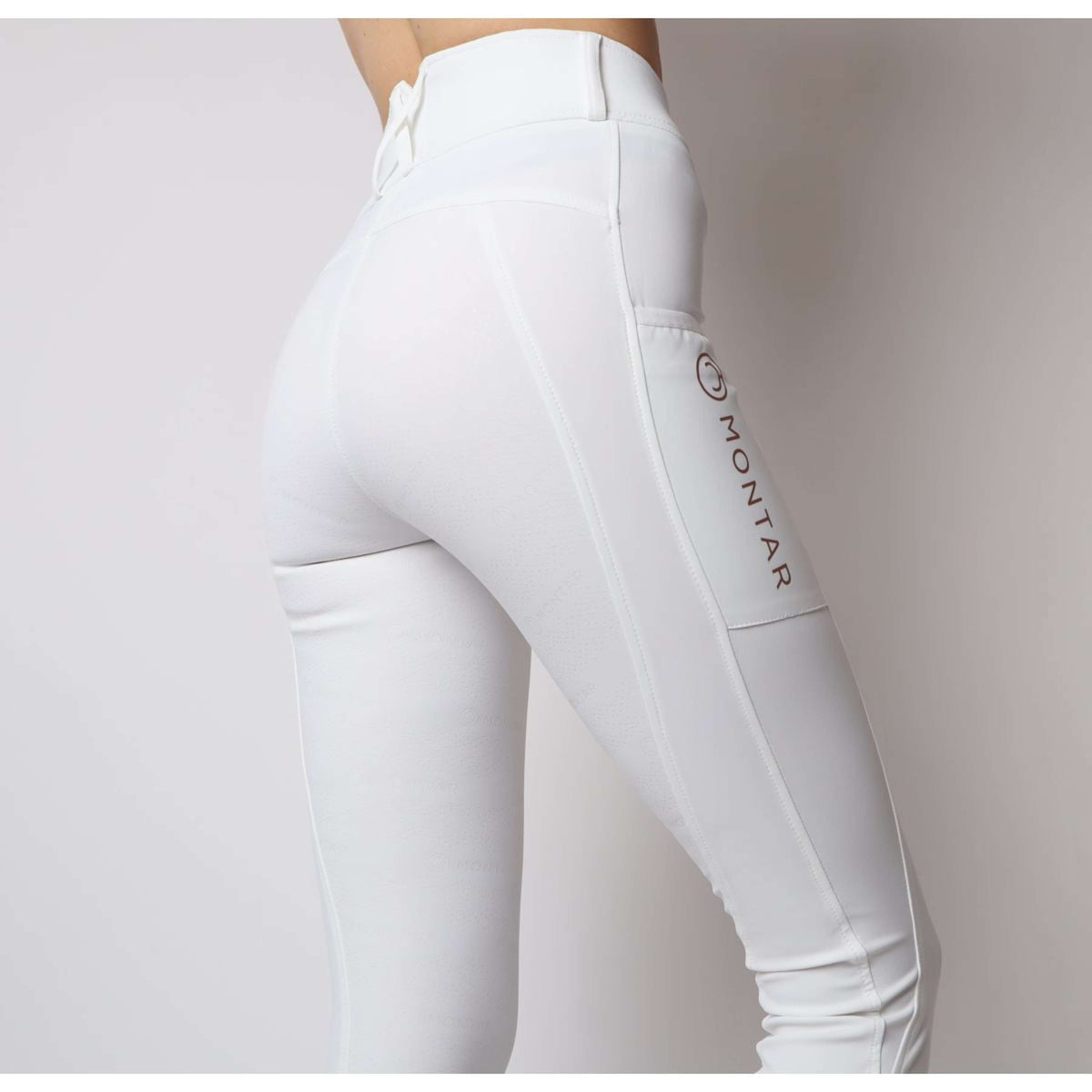 Montar Legging de Equitación Michelle Rosegold Logo Blanco