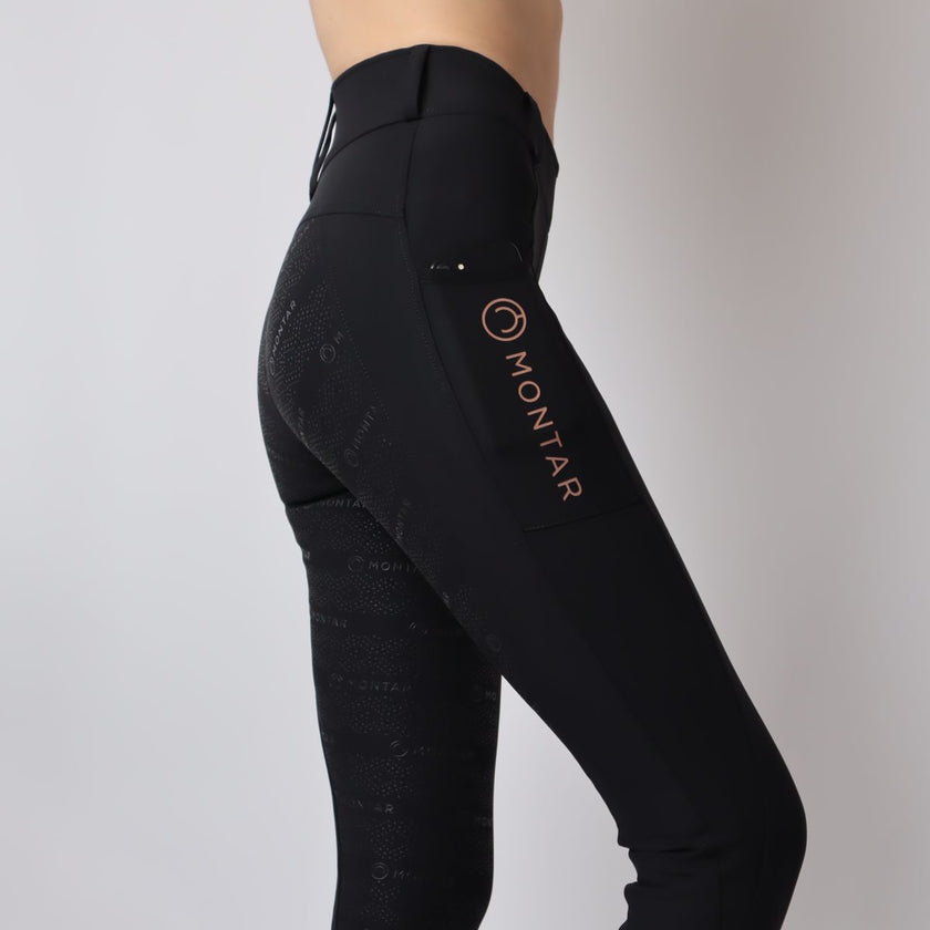Montar Legging de Equitación Michelle Rosegold Logo Negro