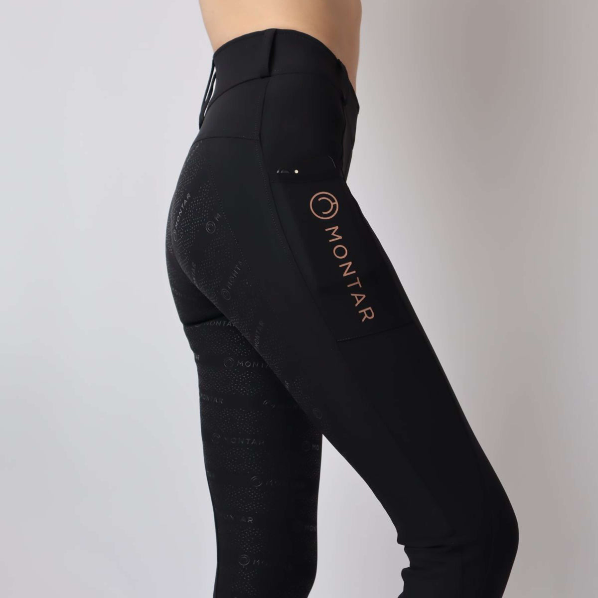 Montar Legging de Equitación Michelle Rosegold Logo Negro