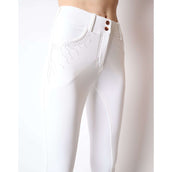Montar Pantalón de Equitación Femka Rosegold Full Grip Blanco