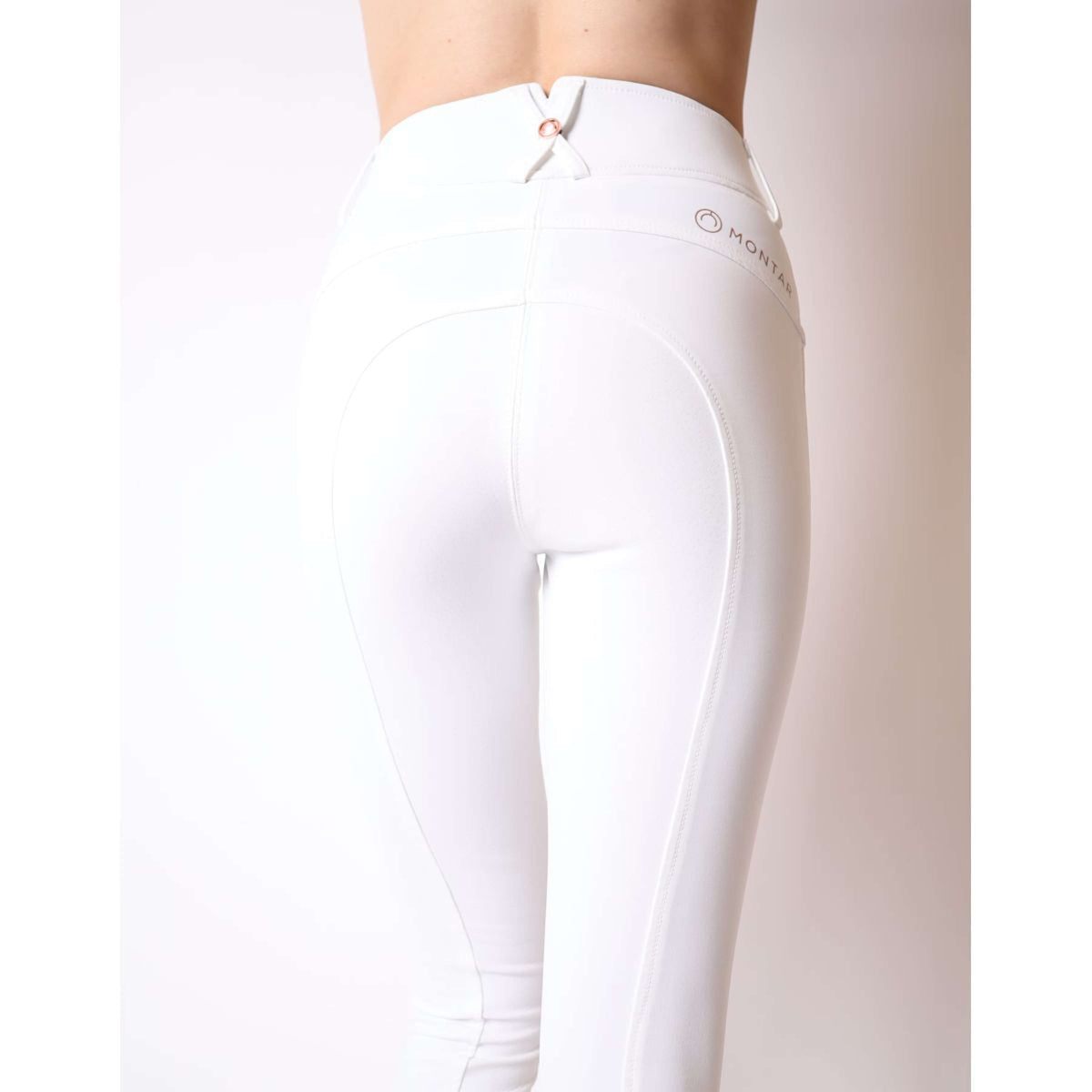 Montar Pantalón de Equitación Femka Rosegold Full Grip Blanco