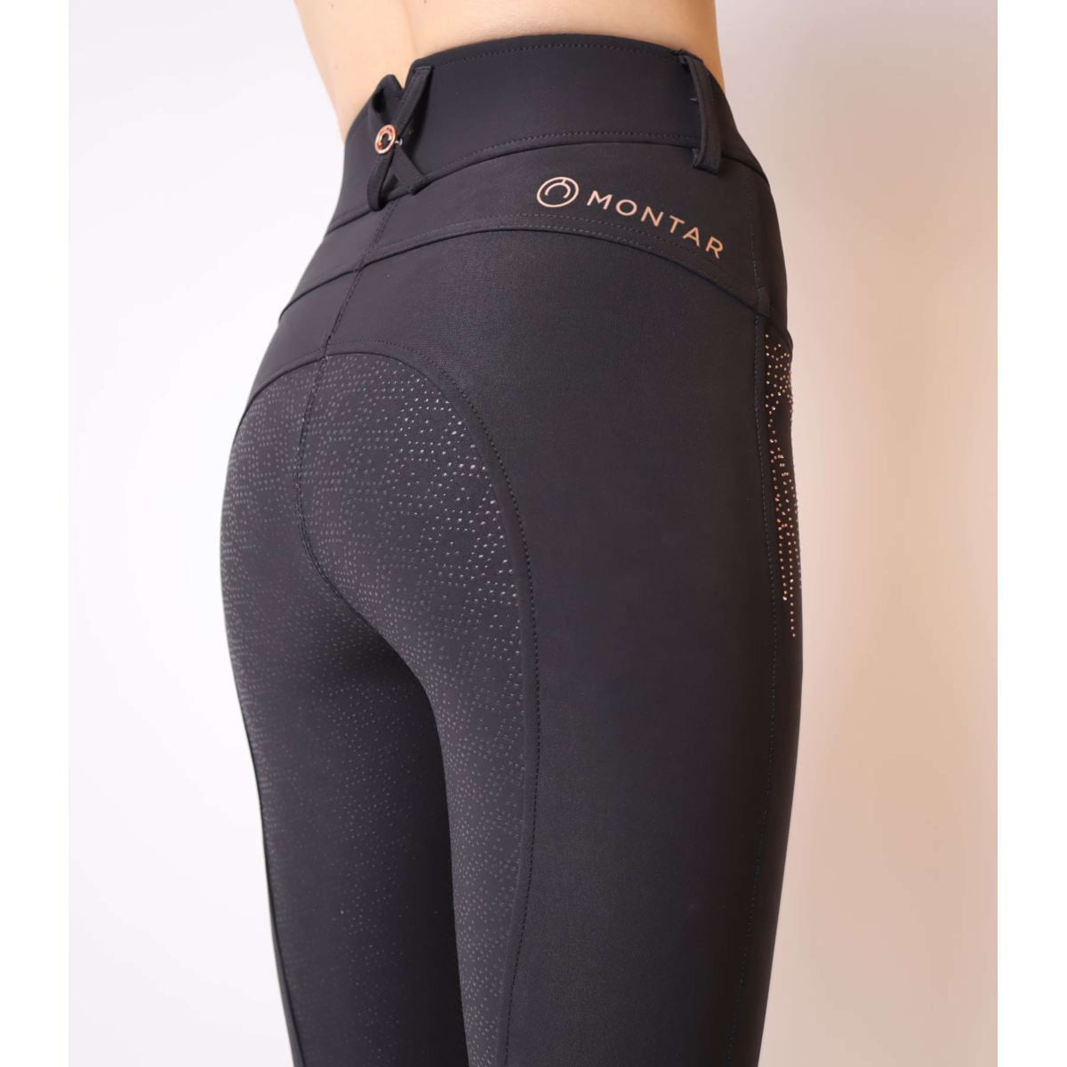 Montar Pantalón de Equitación Femka Rosegold Full Grip Negro