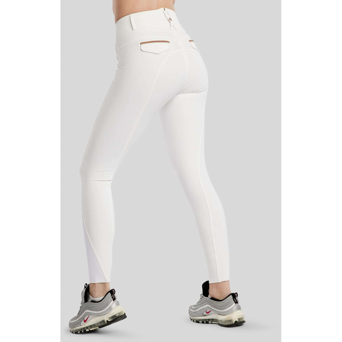 Montar Pantalón de Equitación MoGlenda Full Grip Blanco