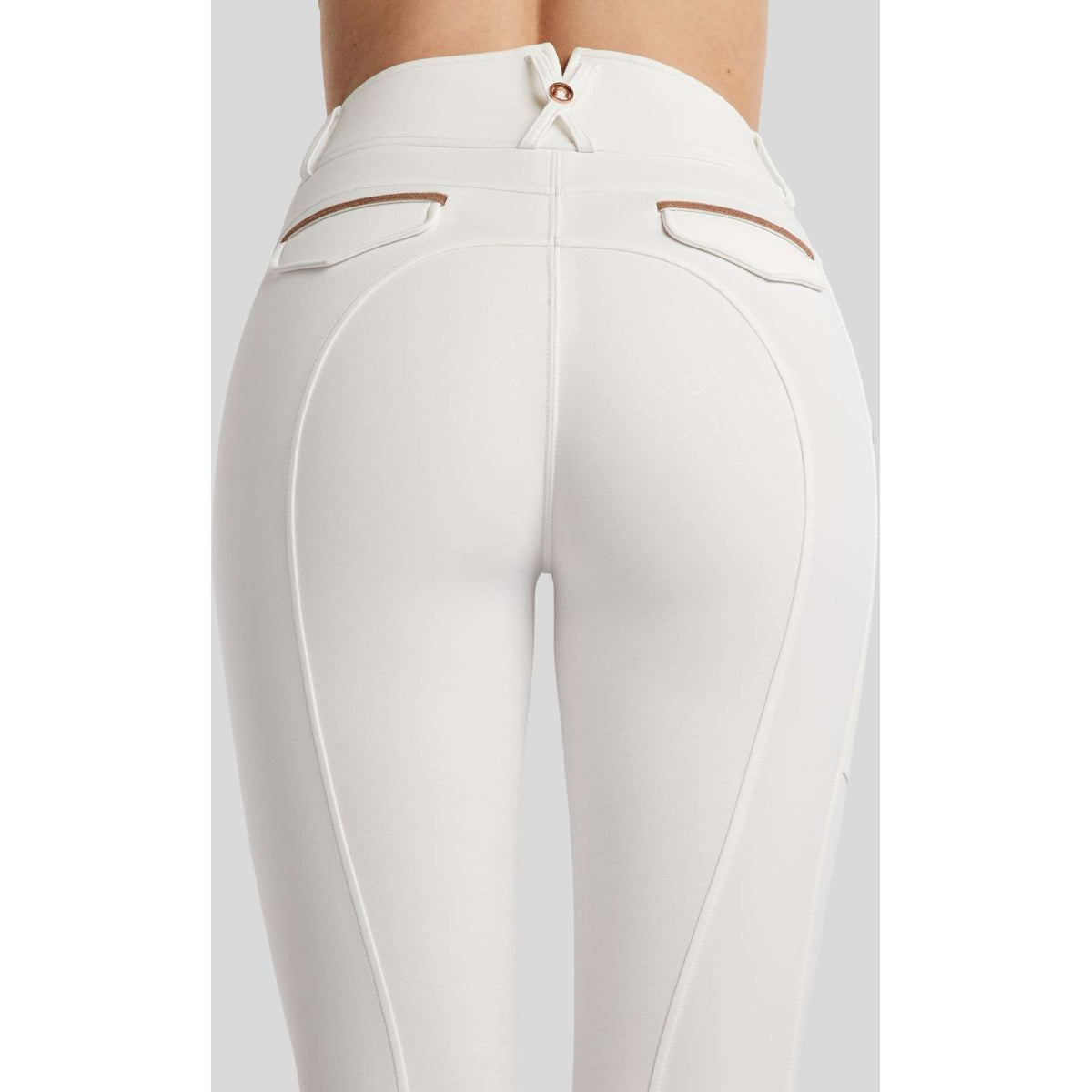 Montar Pantalón de Equitación MoGlenda Full Grip Blanco