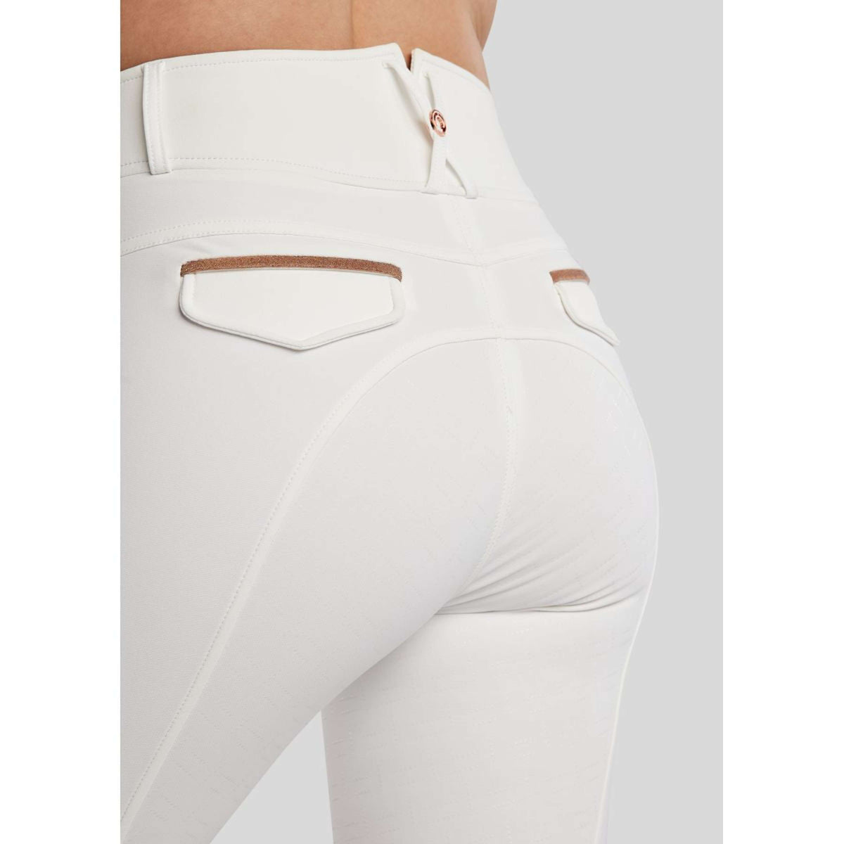 Montar Pantalón de Equitación MoGlenda Full Grip Blanco