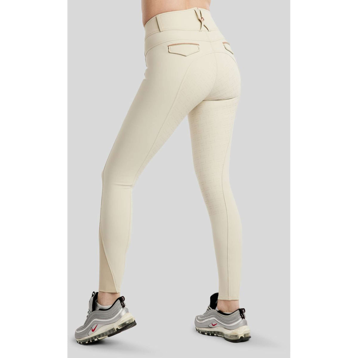 Montar Pantalón de Equitación MoGlenda Full Grip Warm Light grey