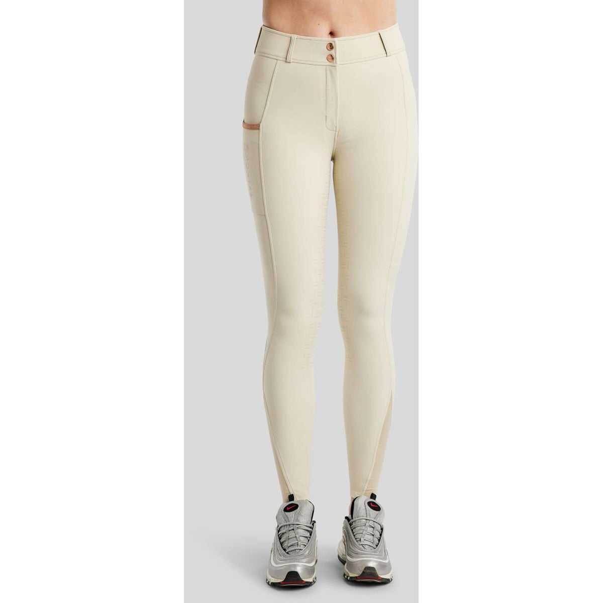 Montar Pantalón de Equitación MoGlenda Full Grip Warm Light grey