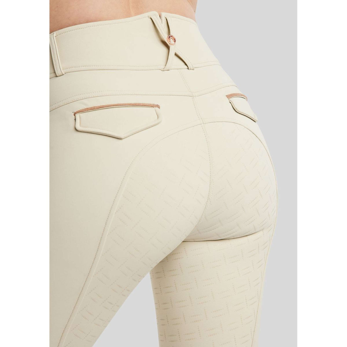 Montar Pantalón de Equitación MoGlenda Full Grip Warm Light grey