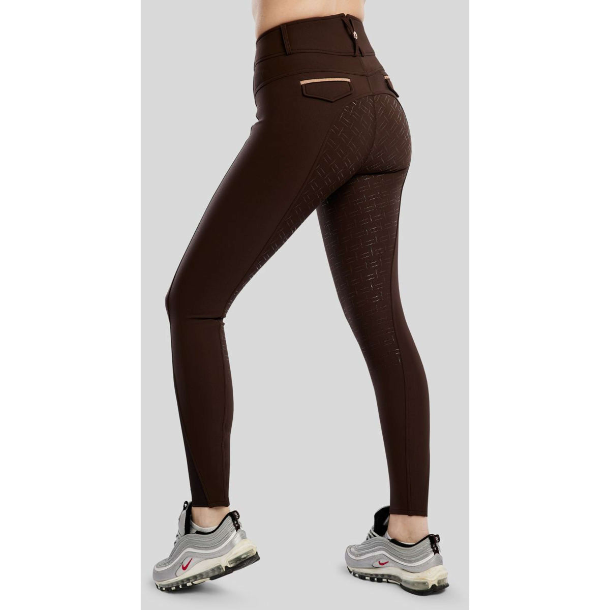 Montar Pantalón de Equitación MoGlenda Full Grip Marron