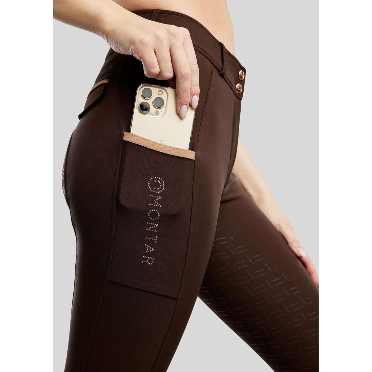 Montar Pantalón de Equitación MoGlenda Full Grip Marron