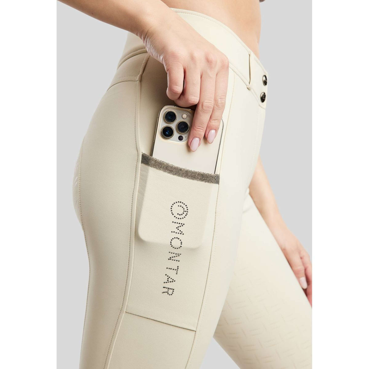 Montar Pantalón de Equitación MoGaia Full Grip Warm Light Grey