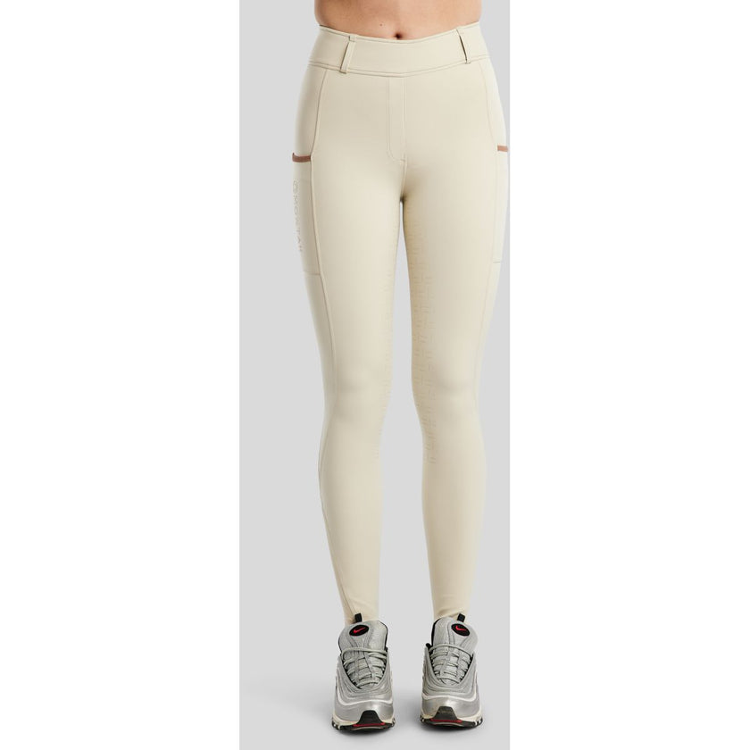 Montar Legging de Equitación MoGlenda Full Grip Warm Light Grey